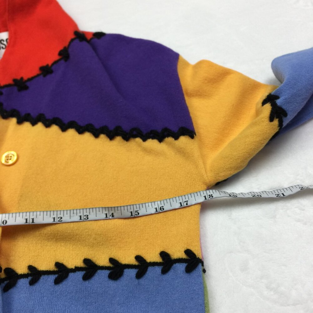 Moschino Couture Milano Sweater Cardigan Size 10 Womans Wool Cashmere Colorblock - Picture 8 of 16